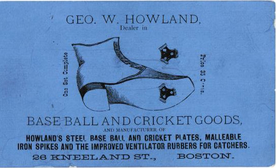 Base Ball and Cricket Goods baseball advertising trade card