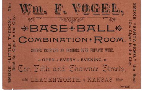 Base Ball Combination Room baseball advertising trade card