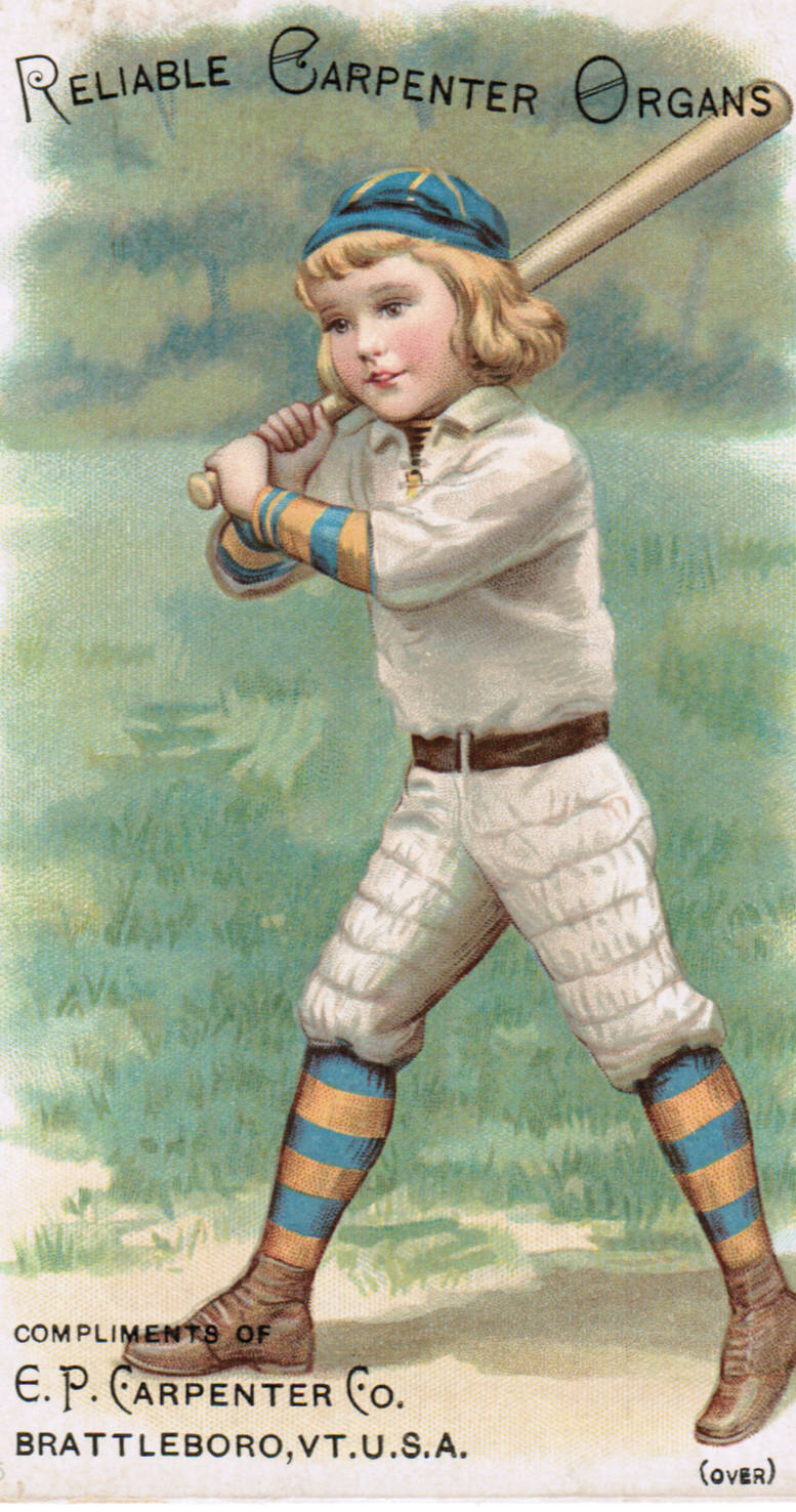 Carpenter Organs baseball advertising card