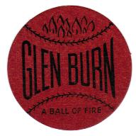 Glen Burn baseball advertising trade card