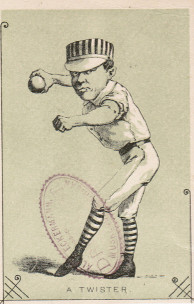 Sample baseball advertising trade card from Set H 804-10