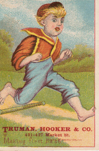 Sample baseball advertising trade card from Set H 804-12