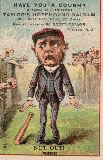 Sample baseball advertising trade card from Set H 804-15B