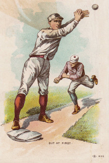 Sample baseball advertising trade card from Set H 804-18