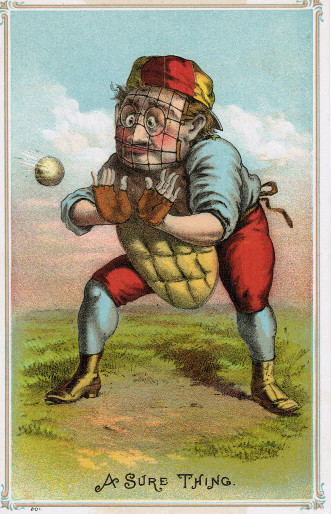 Sample baseball advertising trade card from Set H 804-26