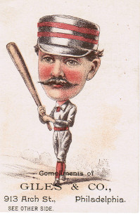 Sample baseball advertising trade card from Set H 804-28