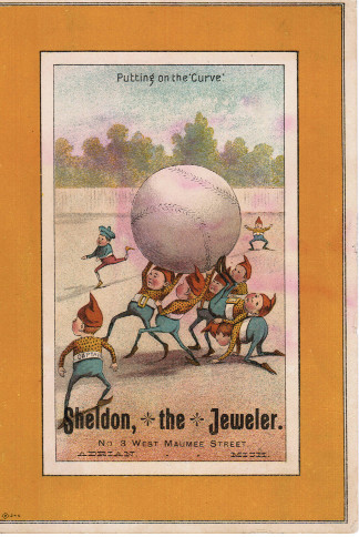 Sample baseball advertising trade card from Set H 804-2B