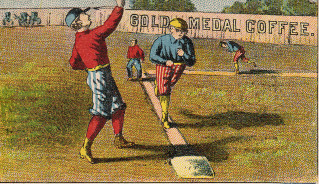 Sample baseball advertising trade card from Set H 804-33