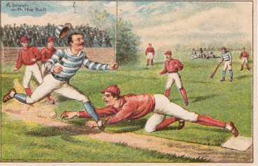 Sample baseball advertising trade card from Set H 804-3