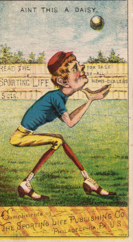 Sample baseball advertising trade card from Set H 804-8B