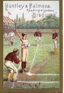 Huntley and Palmers Biscuits baseball advertising trade card