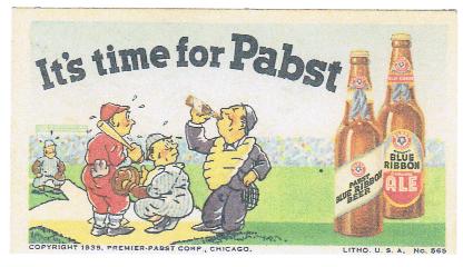 It's time for Pabst baseball advertising trade card