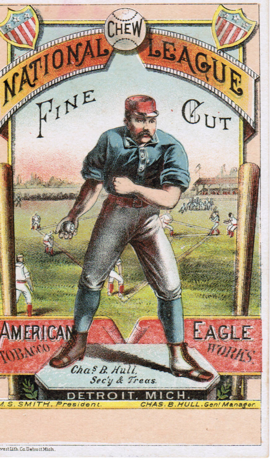 National Chew League baseball advertising trade card