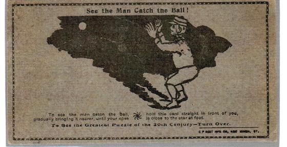 See the Man Catch the Ball! baseball advertising trade card