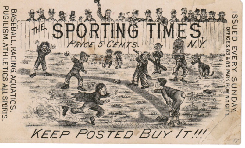 Sporting Times baseball advertising trade card