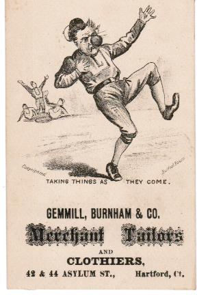 Taking Things As They Come baseball advertising trade card