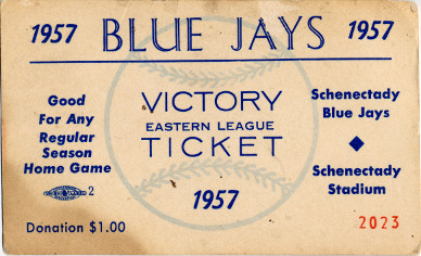 1957 Blue Jays Ticket