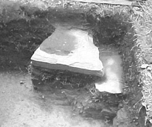 Flagstones from the Flint House archaeological excavation in porch square L3