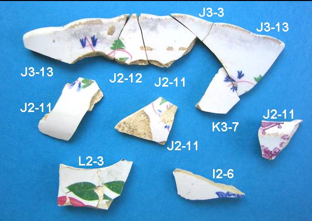Whiteware fragments from the Flint House archaeological excavation
