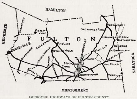 Map of Improved Highways of Fulton County