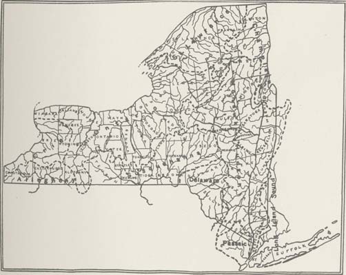 New York State Drainage Basins Map