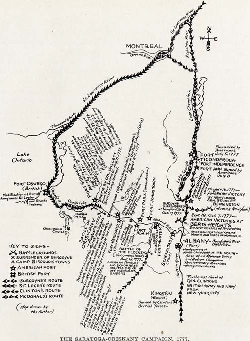 Map of the Saratoga-Oriskany Campaign, 1777