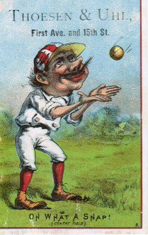 Sample baseball advertising trade card from Set H 804-15A