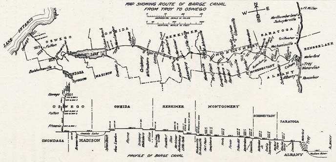 Map of the Mohawk River-Oswego Section of the New York State Barge Canal