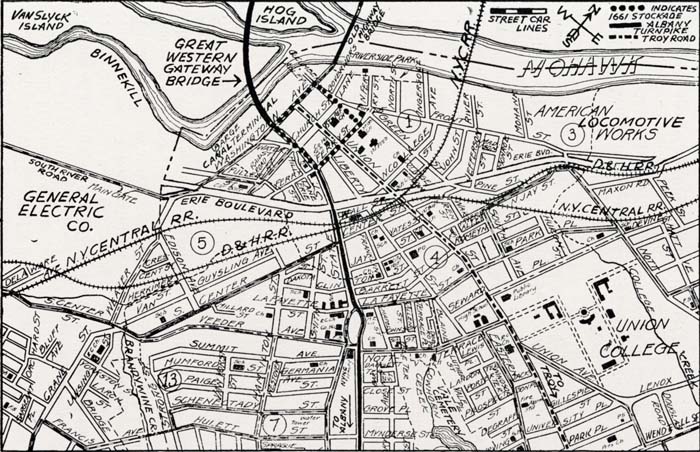 Map of the Center of Schenectady